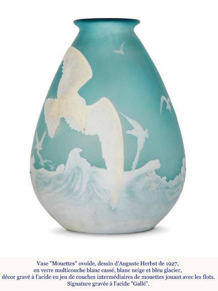 Établissements Gallé, Plat aux mouettes, entre 1918 et 1936 Établissements Gallé, Plat aux mouettes, entre 1918 et 1936-1