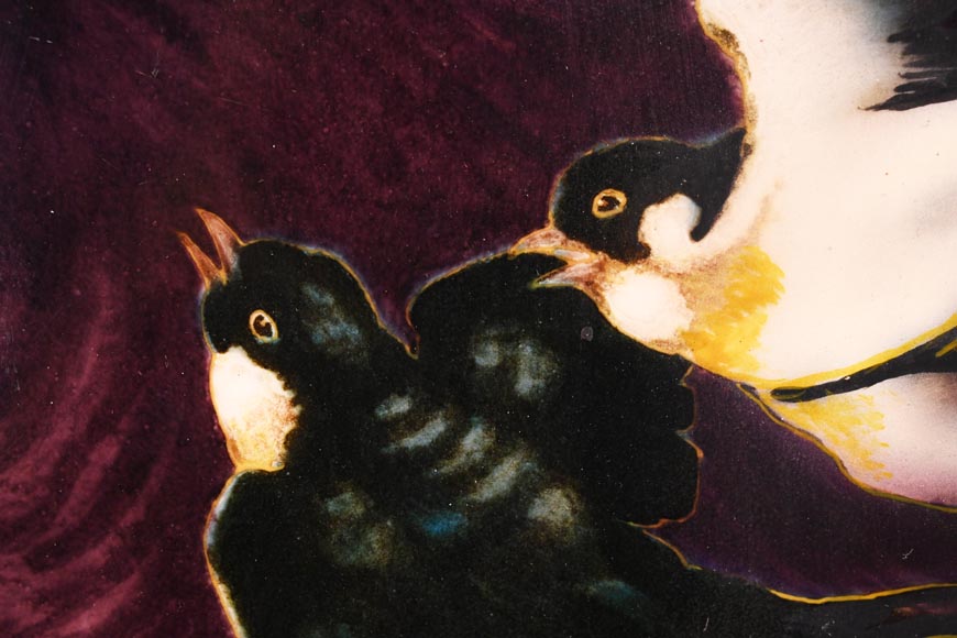 Théodore DECK, plat circulaire aux hirondelles Théodore DECK, plat circulaire aux hirondelles-1