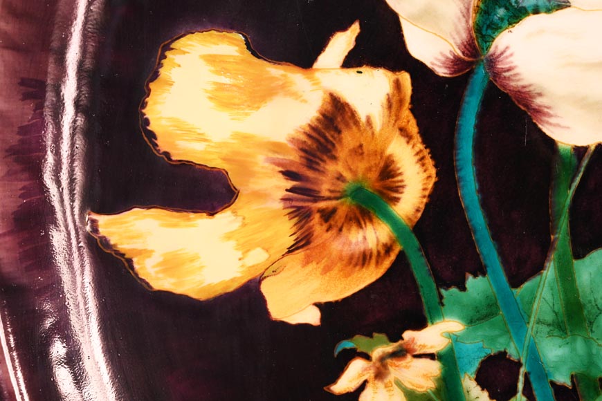 Théodore DECK, plat circulaire aux hirondelles Théodore DECK, plat circulaire aux hirondelles-3