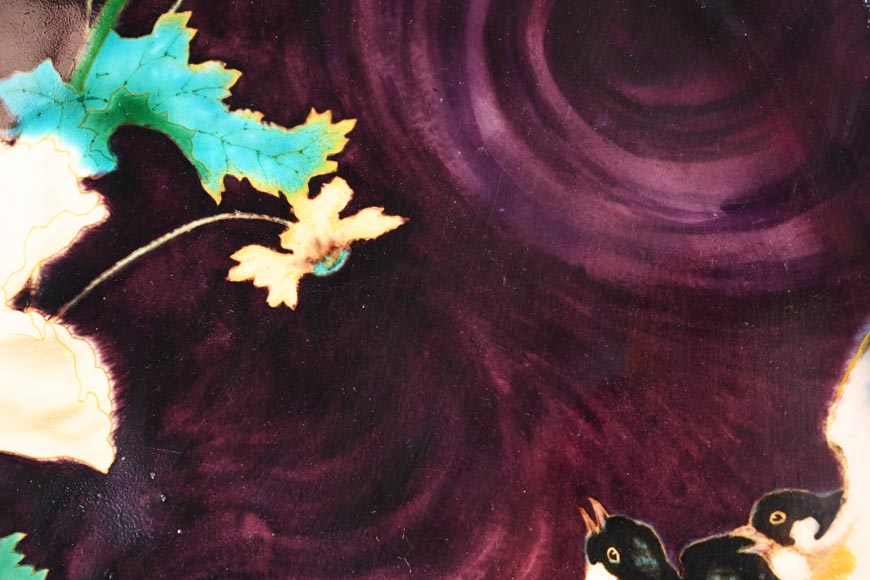 Théodore DECK, plat circulaire aux hirondelles Théodore DECK, plat circulaire aux hirondelles-5