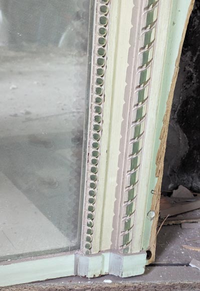 Trumeau de style Louis XVI au dessus arrondi décoré de frises de perles Trumeau de style Louis XVI au dessus arrondi décoré de frises de perles-5