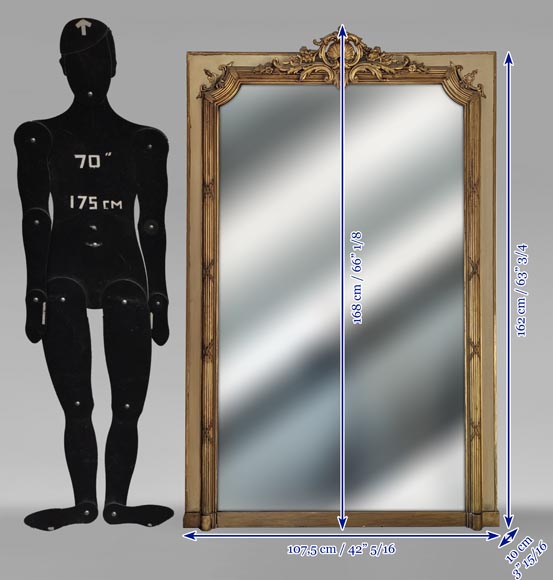 Trumeau doré de style Napoléon III à coquille ajourée Trumeau doré de style Napoléon III à coquille ajourée-9