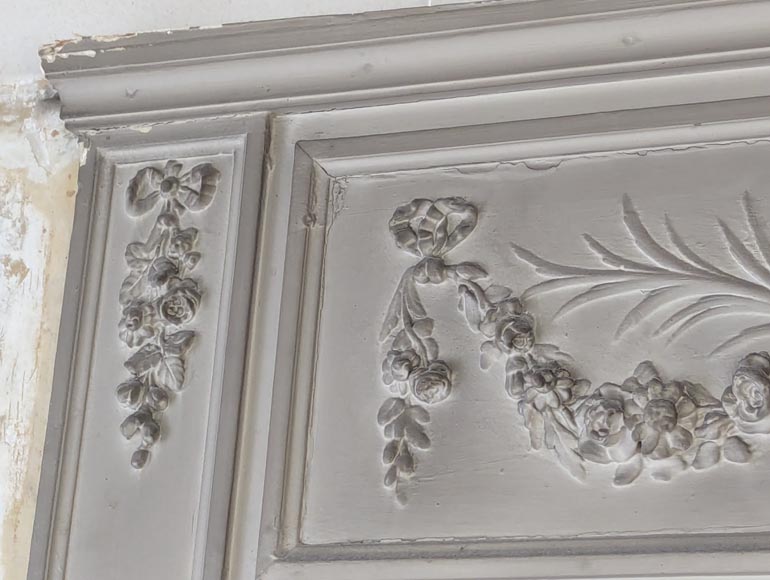 Trumeau de style Louis XVI au panier et guirlande de fleurs Trumeau de style Louis XVI au panier et guirlande de fleurs-2