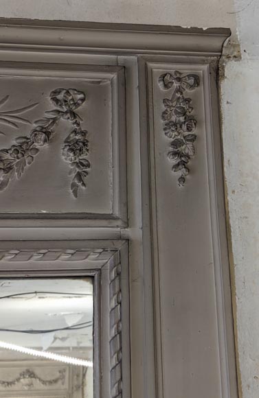 Trumeau de style Louis XVI au panier et guirlande de fleurs Trumeau de style Louis XVI au panier et guirlande de fleurs-4