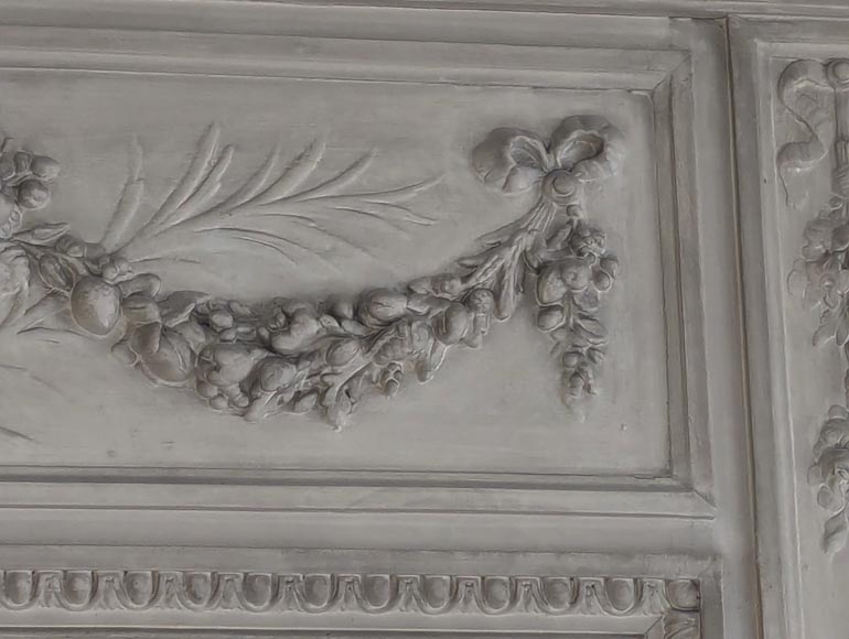 Trumeau de style Louis XVI décoré d'un panier de fruits Trumeau de style Louis XVI décoré d'un panier de fruits-2