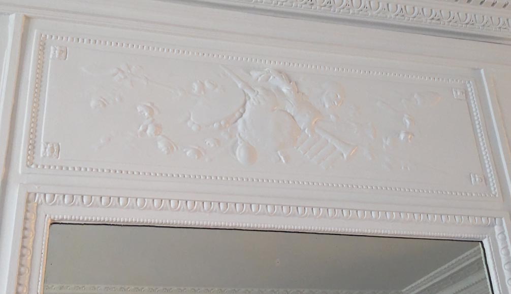 Trumeau de style Louis XVI décor d'instruments de musique Trumeau de style Louis XVI décor d'instruments de musique-2