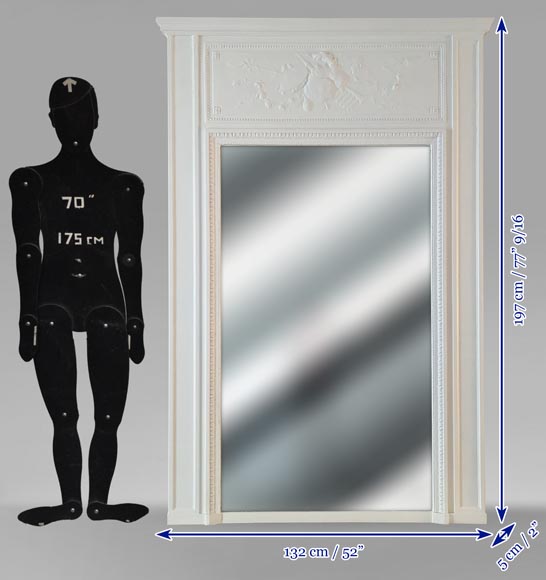 Trumeau de style Louis XVI décor d'instruments de musique Trumeau de style Louis XVI décor d'instruments de musique-6