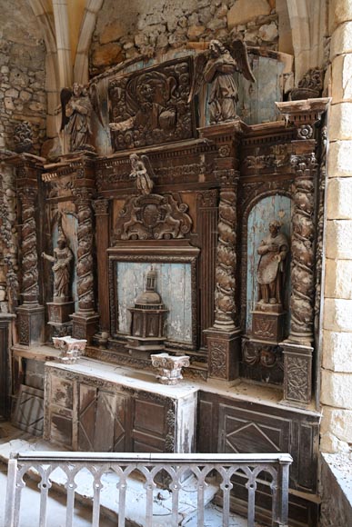 Autel et retable d'église baroques de la fin du XVIIe siècle Autel et retable d'église baroques de la fin du XVIIe siècle-5