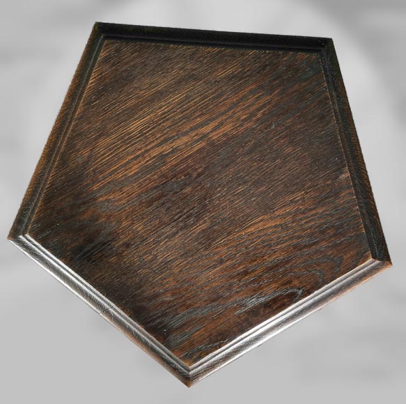 Paire de sellettes de style néo Gothique en bois de chêne Paire de sellettes de style néo Gothique en bois de chêne-4