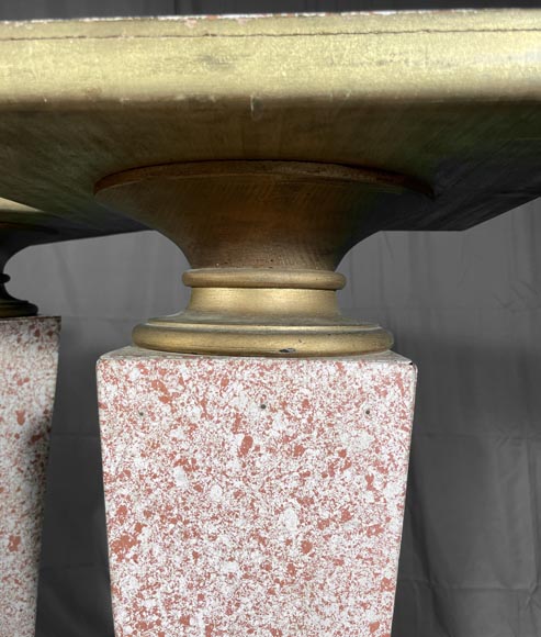 Paire de selettes des années 50 en trompe l'oeil granité Paire de selettes des années 50 en trompe l'oeil granité-2