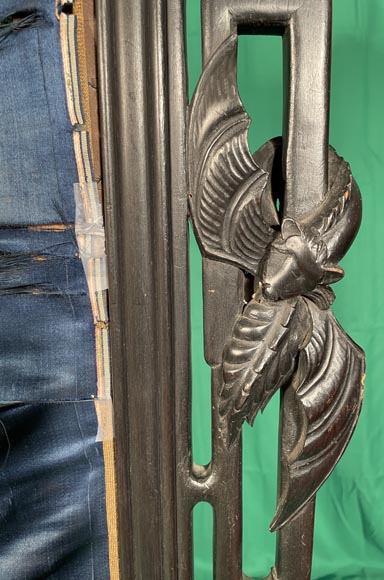 Pare étincelle de style japonisant en bois noirci Pare étincelle de style japonisant en bois noirci-5