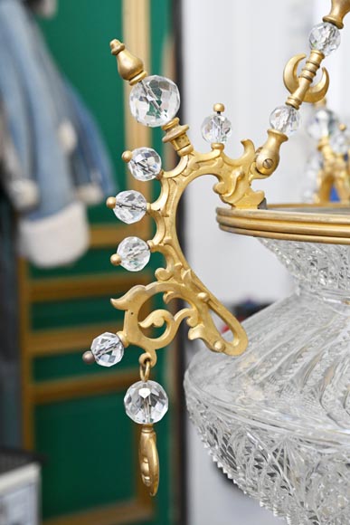 BACCARAT (Attribué à) - Lustre oriental en cristal et bronze doré inspiré d'une lampe de mosquée BACCARAT (Attribué à) - Lustre oriental en cristal et bronze doré inspiré d'une lampe de mosquée-4