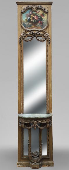 Petite console et son trumeau de style Napoléon III Petite console et son trumeau de style Napoléon III-0