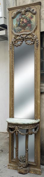 Petite console et son trumeau de style Napoléon III Petite console et son trumeau de style Napoléon III-1