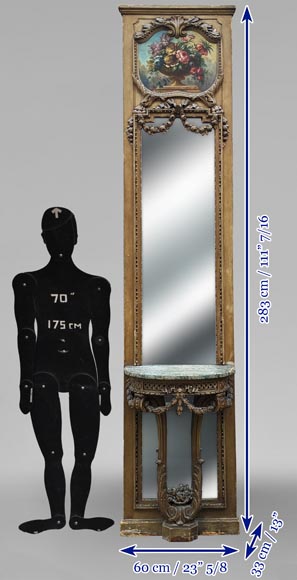 Petite console et son trumeau de style Napoléon III Petite console et son trumeau de style Napoléon III-8