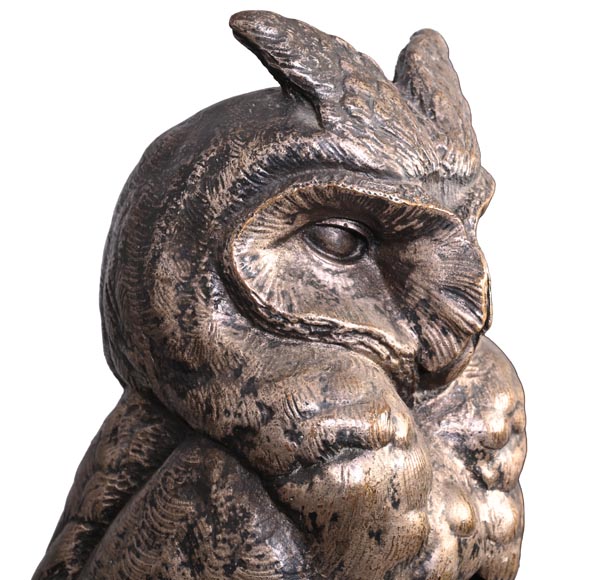 E. CLAVIER, Barre de chenet aux hiboux grands-ducs, Exposition Universelle de 1867 E. CLAVIER, Barre de chenet aux hiboux grands-ducs, Exposition Universelle de 1867-3