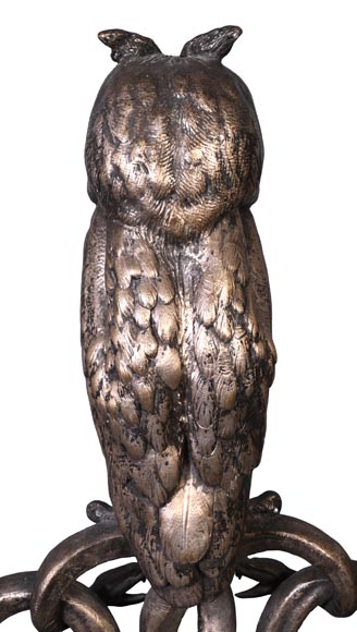 E. CLAVIER, Barre de chenet aux hiboux grands-ducs, Exposition Universelle de 1867 E. CLAVIER, Barre de chenet aux hiboux grands-ducs, Exposition Universelle de 1867-4