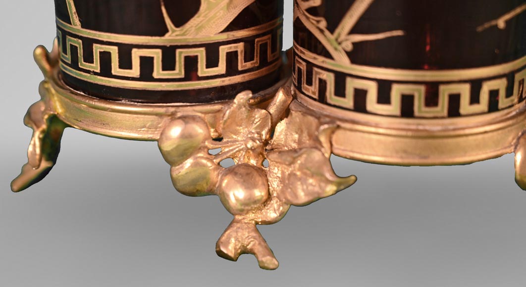 BACCARAT, paire de doubles vases au décor japonisant, vers 1880 BACCARAT, paire de doubles vases au décor japonisant, vers 1880-7