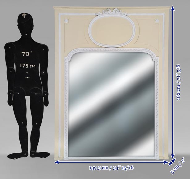 Trumeau de style Louis XVI orné d'un médaillon surmonté d'un ruban Trumeau de style Louis XVI orné d'un médaillon surmonté d'un ruban-6