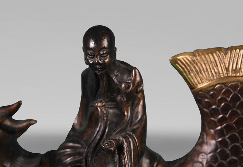 Ferdinand DUVINAGE (attribué à), Ensemble japonisant composé d'un encrier et d'une paire de bougeoirs, vers 1867-1874 Ferdinand DUVINAGE (attribué à), Ensemble japonisant composé d'un encrier et d'une paire de bougeoirs, vers 1867-1874-2