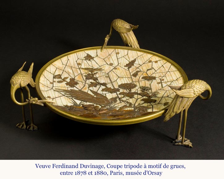 Ferdinand DUVINAGE (attribué à), Ensemble japonisant composé d'un encrier et d'une paire de bougeoirs, vers 1867-1874 Ferdinand DUVINAGE (attribué à), Ensemble japonisant composé d'un encrier et d'une paire de bougeoirs, vers 1867-1874-11