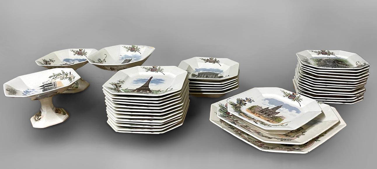 Faïencerie de Sarreguemines pour Vermont Frères, Service de table du modèle Faïencerie de Sarreguemines pour Vermont Frères, Service de table du modèle