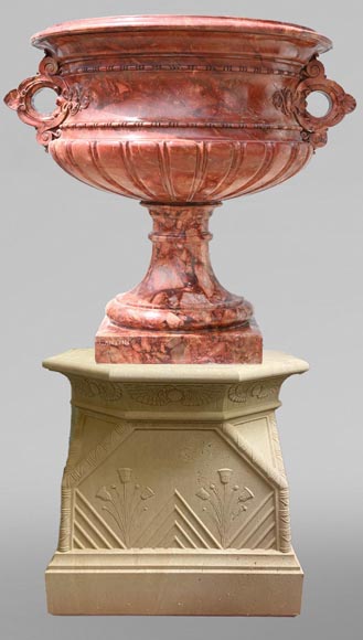 Jules CANTINI, grand vase en brèche sanguine, seconde moitié du XIXe siècle Jules CANTINI, grand vase en brèche sanguine, seconde moitié du XIXe siècle-0