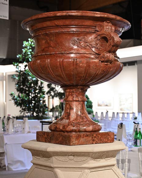 Jules CANTINI, grand vase en brèche sanguine, seconde moitié du XIXe siècle Jules CANTINI, grand vase en brèche sanguine, seconde moitié du XIXe siècle-1