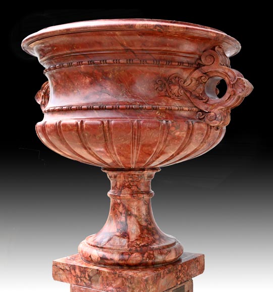 Jules CANTINI, grand vase en brèche sanguine, seconde moitié du XIXe siècle Jules CANTINI, grand vase en brèche sanguine, seconde moitié du XIXe siècle-2