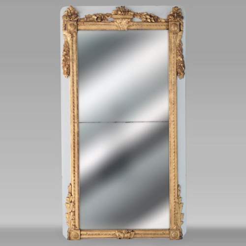 Trumeau doré d'époque Louis XVI