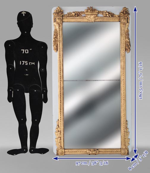 Trumeau doré d'époque Louis XVI Trumeau doré d'époque Louis XVI-8