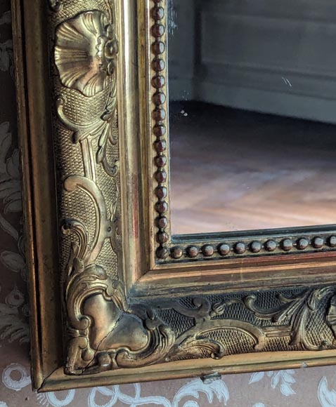 Grand trumeau doré de style Régence surmonté d'une palmette Grand trumeau doré de style Régence surmonté d'une palmette-6