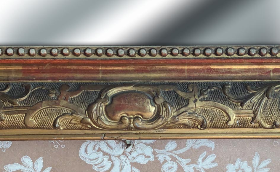 Grand trumeau doré de style Régence surmonté d'une palmette Grand trumeau doré de style Régence surmonté d'une palmette-7