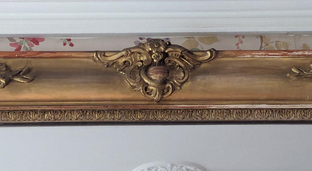Trumeau doré de style Napoléon III au décor végétal Trumeau doré de style Napoléon III au décor végétal-1