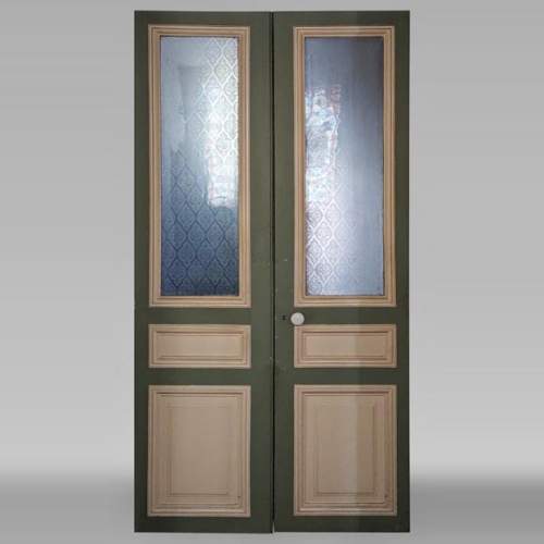 Double porte de style Napoléon III aux verres gravés