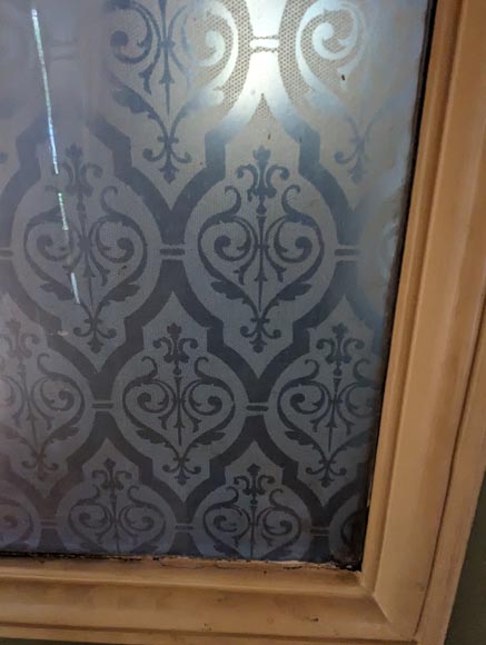 Double porte de style Napoléon III aux verres gravés Double porte de style Napoléon III aux verres gravés-4