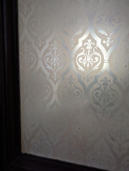 Double porte de style Napoléon III aux verres gravés Double porte de style Napoléon III aux verres gravés-8