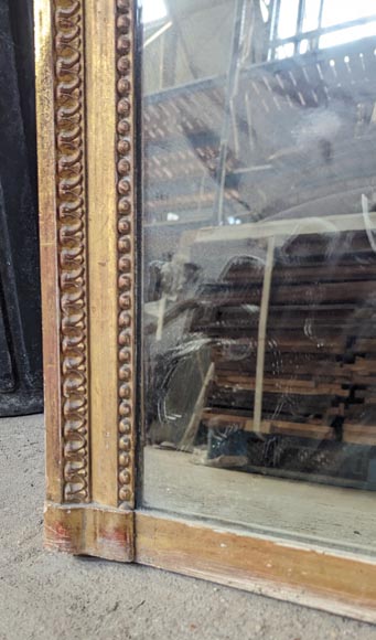 Grand trumeau doré de style Louis XVI, miroir en deux parties Grand trumeau doré de style Louis XVI, miroir en deux parties-5