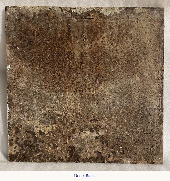 Plaque de cheminée au décor de scène paysanne Plaque de cheminée au décor de scène paysanne-6