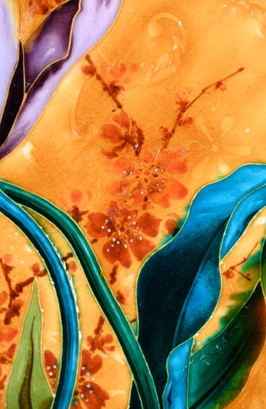 Théodore DECK, Plat d’ornement en céramique émaillée au décor de tulipes Théodore DECK, Plat d’ornement en céramique émaillée au décor de tulipes-5