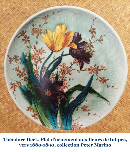Théodore DECK, Plat d’ornement en céramique émaillée au décor de tulipes Théodore DECK, Plat d’ornement en céramique émaillée au décor de tulipes-11