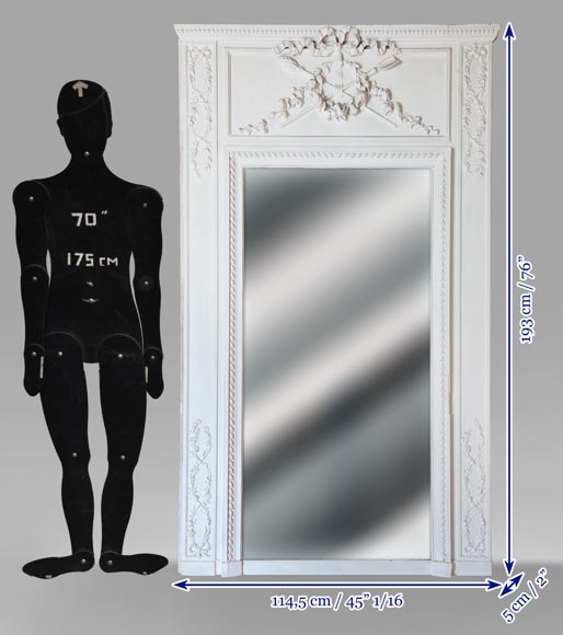 Petit trumeau de style Louis XVI à couronne de roses Petit trumeau de style Louis XVI à couronne de roses-6