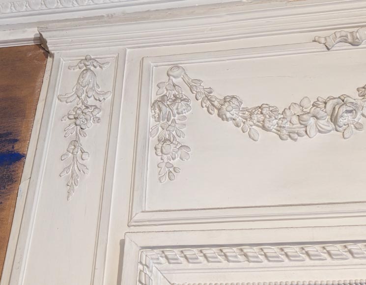 Trumeau de style Louis XVI décoré d'une guirlande de fleurs Trumeau de style Louis XVI décoré d'une guirlande de fleurs-3