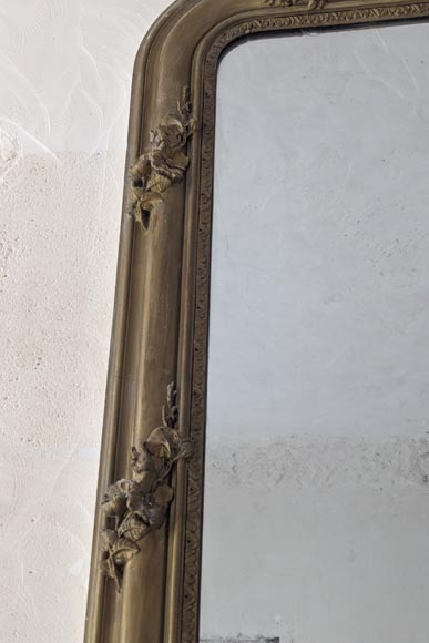 Trumeau de style Louis XV à palmette peint en doré Trumeau de style Louis XV à palmette peint en doré-3