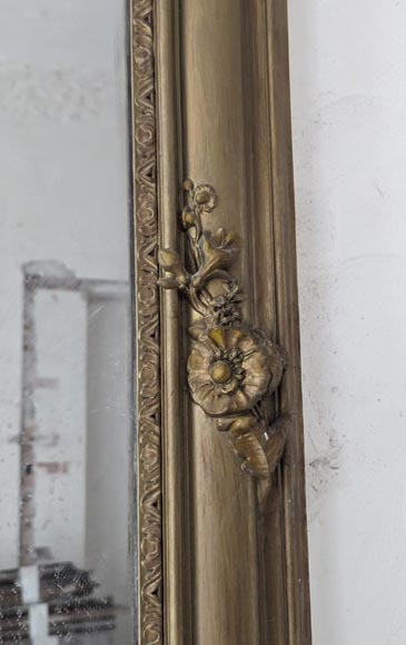 Trumeau de style Louis XV à palmette peint en doré Trumeau de style Louis XV à palmette peint en doré-4