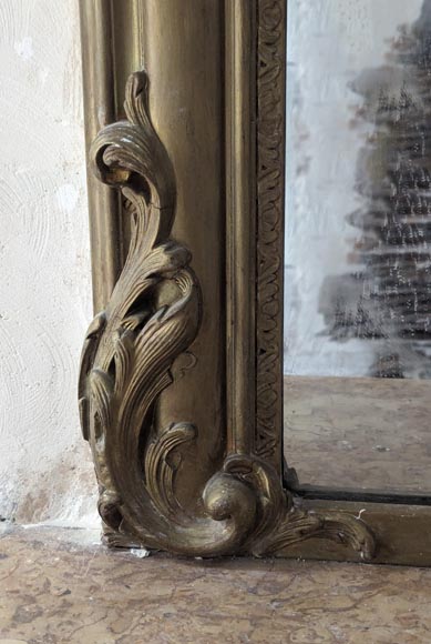 Trumeau de style Louis XV à palmette peint en doré Trumeau de style Louis XV à palmette peint en doré-5