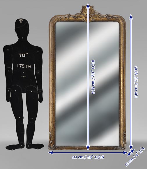 Trumeau doré de style Louis XV à décor gravé Trumeau doré de style Louis XV à décor gravé-7