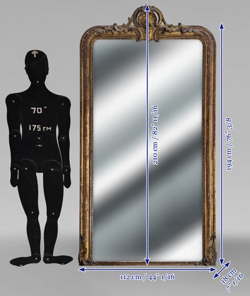 Trumeau doré de style Louis XV à coquille ajourée Trumeau doré de style Louis XV à coquille ajourée-8