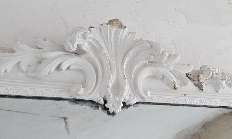 Trumeau de style Louis XV décoré d'une palmette fleurie Trumeau de style Louis XV décoré d'une palmette fleurie-2