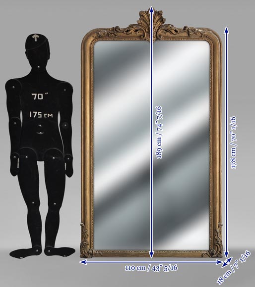 Trumeau à palmette de style Louis XV en bronzine Trumeau à palmette de style Louis XV en bronzine-6